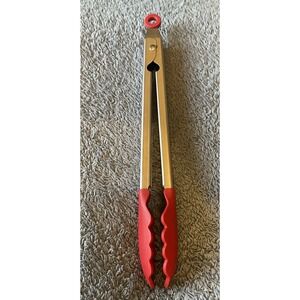 KitchenAid Stainless Steel with Silicone Tipped Tongs‎ Red Cooking Tongs